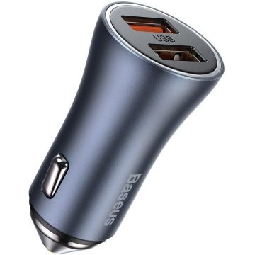 Incarcator Auto Golden 2x USB Quick Charge 3.0 Power Delivery 40W Gri