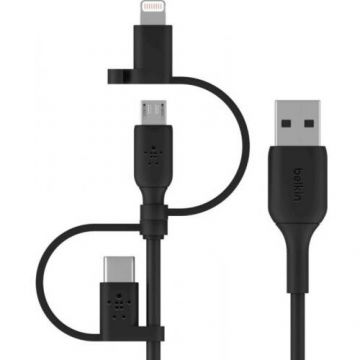 Belkin Cablu de date Belkin Boost Charge Universal, USB - Micro USB - Lightning - USB-C, 1m, Negru