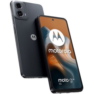 Smartphone Motorola Moto G34, 128GB, 8GB RAM, Dual SIM, 5G, Tri-Camera, Charcoal Black