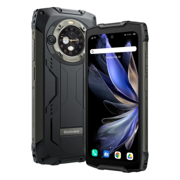 Telefon mobil Blackview BV9300 Pro Negru, 4G, Dual Screen 6.7 +1.32 FHD+ 120Hz, 24GB RAM (12GB + 12GB extensibili), 256GB, Android 13, Helio G99, NFC, 15080mAh, Dual SIM