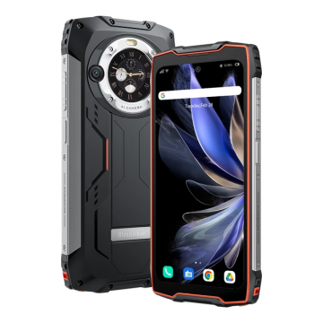 Telefon mobil Blackview BV9300 Pro Orange, 4G, Dual Screen 6.7 +1.32 FHD+ 120Hz, 24GB RAM (12GB + 12GB extensibili), 256GB, Android 13, Helio G99, NFC, 15080mAh, Dual SIM
