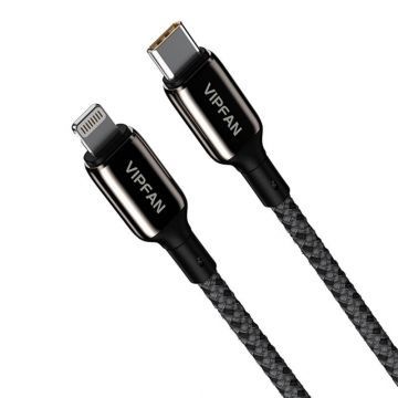 Cablu USB-c la Lightning P03 1,5m, alimentare (negru)