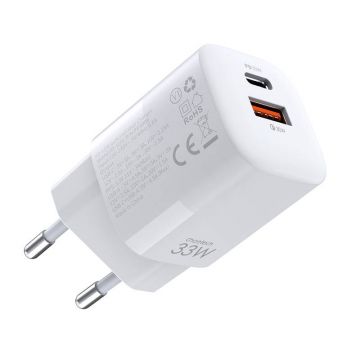 Wall Charger Choetech, 33w, Pd5006 A+c Dual Port (white)