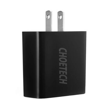 Wall Charger Choetech C0026, Us Plug, 3x Usb-c With Digital Display 15w (black)