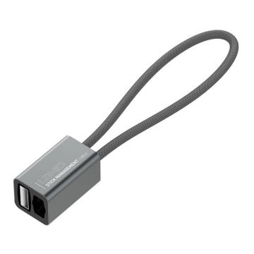 Cablu USB-c, 25cm, de culoare gri.
