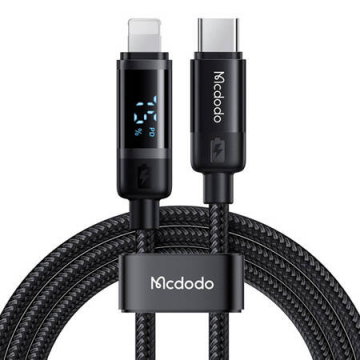 Cablu USB-c la Lightning, 36 W, 1,2 m (negru)