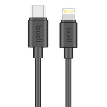 Cablu USB-c la Lightning Budi, 1,2 m, 35 W (negru)