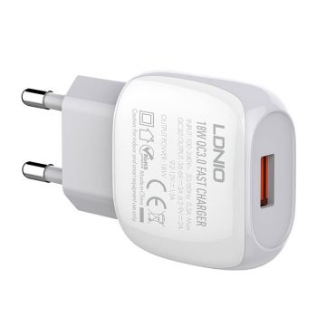 Wall Charger Ldnio A1306q 18w + Lightning Cable