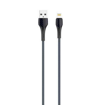 1m USB - Cablu Lightning (gri-albastru)