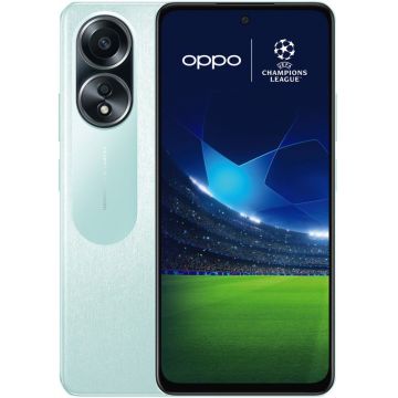 Smartphone Oppo A58, 128GB, 6GB RAM, Dual SIM, 4G, Tri-Camera, Dazzling Green, Pachet UEFA Champions League