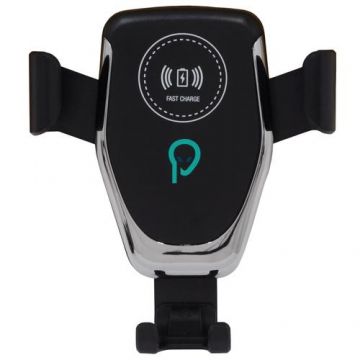 Suport auto  Spacer 2 in 1 SPAA-AUTOCHG-01, fixare in grilaj, incarcare wireless Qi 10W  (Negru)
