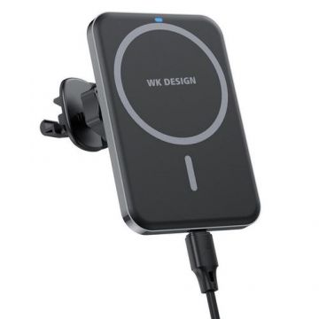 Suport Auto WK Design Upine Series Magnetic Wireless, Black