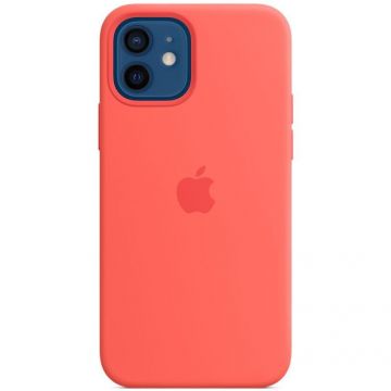 Husa de protectie Apple Silicone Case MagSafe pentru iPhone 12/12 Pro, Pink Citrus