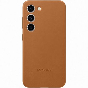 Husa de protectie Samsung Leather Case pentru Galaxy S23, Camel