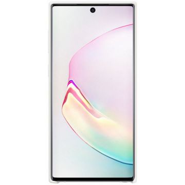 Husa de protectie Samsung Silicon pentru Galaxy Note 10, White
