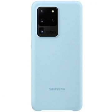 Husa de protectie Samsung Silicone Cover pentru Galaxy S20 Ultra, Sky Blue