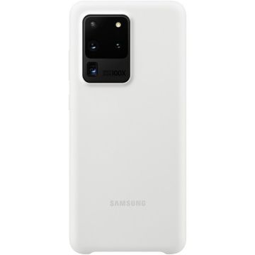 Husa de protectie Samsung Silicone Cover pentru Galaxy S20 Ultra, White