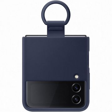 Husa de protectie Samsung Silicone Cover with Ring pentru Galaxy Z Flip4, Navy