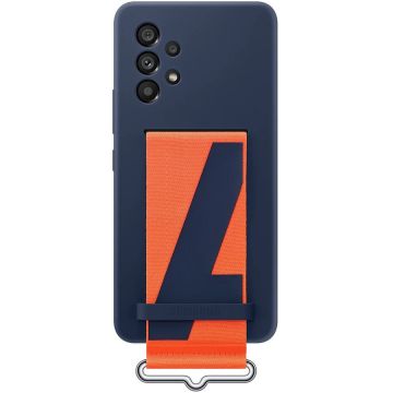 Husa de protectie Samsung Silicone Cover with Strap pentru Galaxy A53 5G, Navy