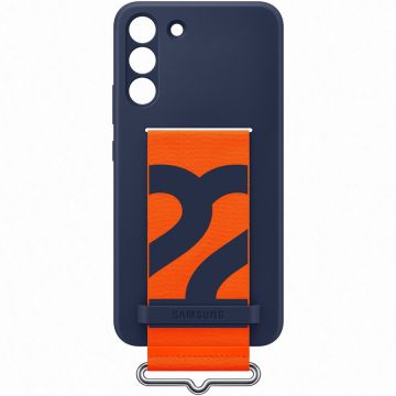 Husa de protectie Samsung Silicone Cover with Strappentru Galaxy S22+, Navy