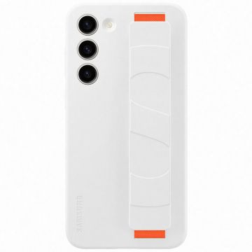 Husa de protectie Samsung Silicone Grip Case pentru Galaxy S23 Plus, White