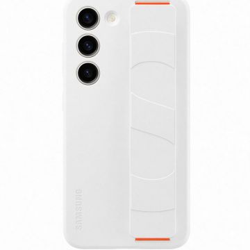 Husa de protectie Samsung Silicone Grip Case pentru Galaxy S23, White