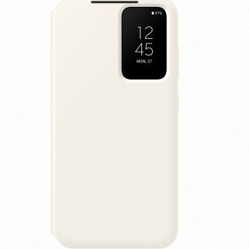 Husa de protectie Samsung Smart View Wallet Case pentru Galaxy S23, Cream