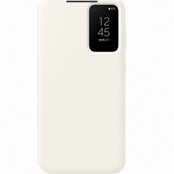Husa de protectie Samsung Smart View Wallet Case pentru Galaxy S23 Plus, Cream