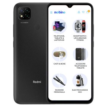 Resigilat - Telefon mobil Xiaomi Redmi 9C, 4G, 128GB, 4GB RAM, Dual-SIM, Midnight Grey