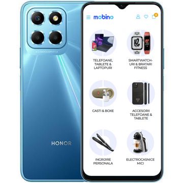 Telefon Mobil Honor X8, 6GB RAM, Memorie 128GB, Dual Sim, 5G, Albastru