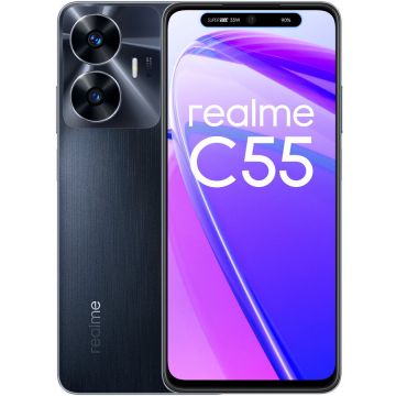 Telefon mobil realme C55, Dual SIM, 6GB RAM, 128GB, 4G, Rainy Night