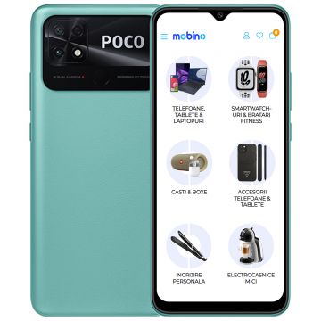Telefon mobil Xiaomi POCO C40, 4G, 32GB, 3GB RAM, Dual-SIM, Verde Coral