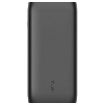Baterie externa Belkin, 20000 mAh, Boost Charge, 30W, 2 porturi Type-C/USB, Cablu Type-C, Negru