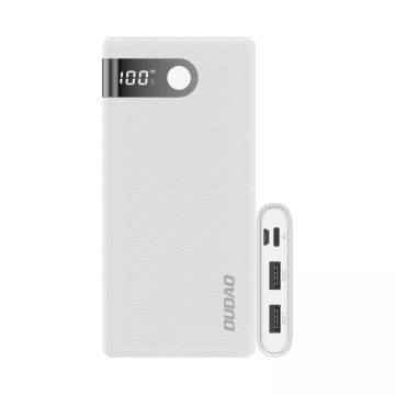 Baterie externa Dudao K9Pro-01, 10000 mAh, 2x USB, Led Display, Alb