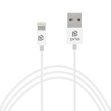 Cablu transfer date, compatibil Apple, Prio Fast Charge USB-A la Lightning Cable, 2.4A, Alb