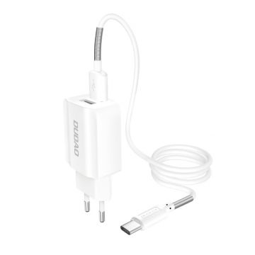 Incarcator priza Dudao si cablu USB - Type-C, A2EU, 2xUSB, Alb