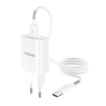 Incarcator priza Dudao si Cablu USB - Type-C, A3EU, Quick Charge 3.0, Alb