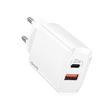 Incarcator priza Usams, T35, Incarcare rapida 20W, CC121TC01, Alb