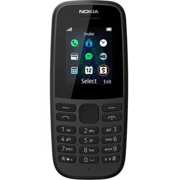 Resigilat - Telefon mobil Nokia 105 (2019), Dual-SIM, 4MB RAM, 2G, Negru