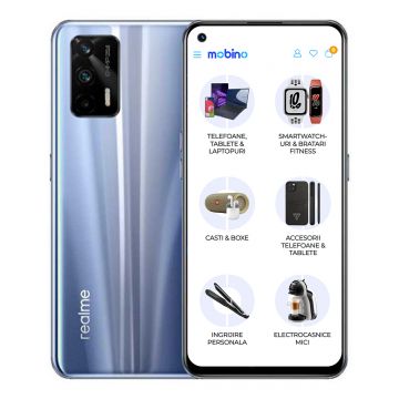 Resigilat - Telefon mobil Realme GT, 5G, 128GB, 8GB RAM, Dual-Sim, Argintiu Dashing Resigilat - Telefon mobil Realme GT, 5G, 128GB, 8GB RAM, Dual-Sim, Argintiu Dashing