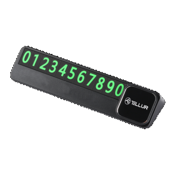 Suport numar telefon Tellur Basic pentru parcare temporara, plastic (Negru)