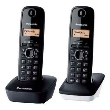 Telefon Fix fara fir Panasonic Wireless KX-TG1612SP1, Duo, Alb/Negru