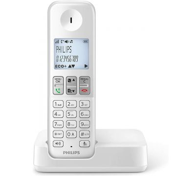 Telefon Fix fara fir Philips Wireless Landline D2501W, Alb