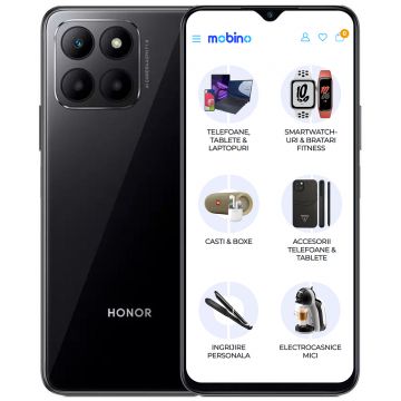 Telefon mobil Honor 70 Lite, 5G, 128GB, 4GB RAM, Dual-SIM, Negru Midnight