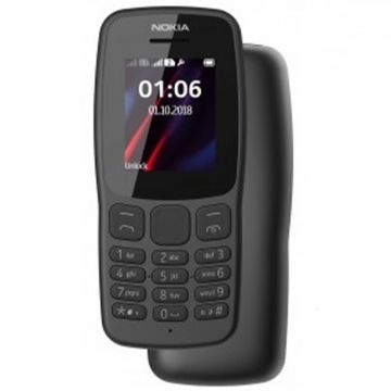 Telefon mobil Nokia 106 (2018), Dual-SIM, Negru