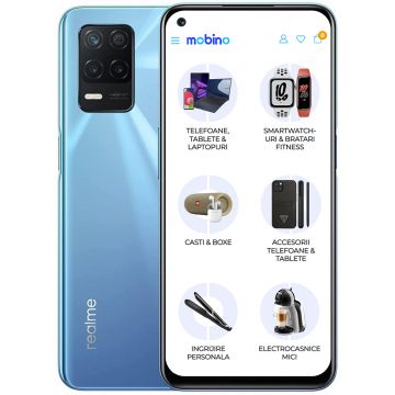 Telefon mobil Realme 8, 5G, 128GB, 4GB RAM, Dual-Sim, Albastru Supersonic Telefon mobil Realme 8, 5G, 128GB, 4GB RAM, Dual-Sim, Albastru Supersonic