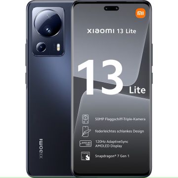 Telefon Mobil Xiaomi 13 Lite, 256GB, 8GB RAM, Dual Sim, 5G, Negru