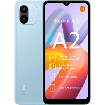 Telefon mobil Xiaomi Redmi A2, 4G, 32GB, 2GB RAM, Dual-SIM, Albastru Light