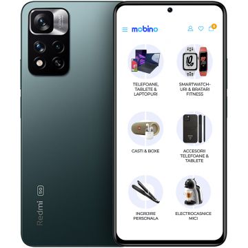 Telefon mobil Xiaomi Redmi Note 11 Pro Plus, 5G, 256GB, 8GB RAM, Dual-SIM, Verde
