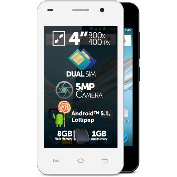 Telefon mobil Allview A5 Easy, 8GB, Dual SIM, Alb